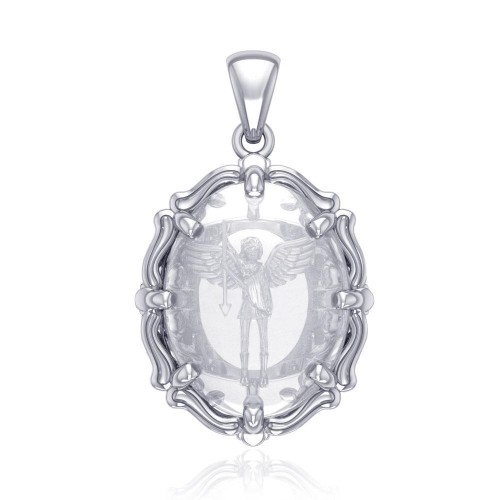 Archangel Michael Natural Clear Quartz Pendant