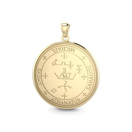 Archangel Michael Sigil Solid Gold Pendant