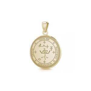 Archangel Michael Sigil Solid Gold Small Pendant