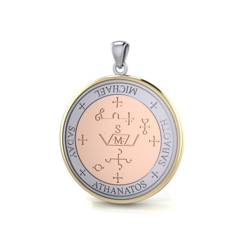 Archangel Michael Sigil Three Tone Pendant