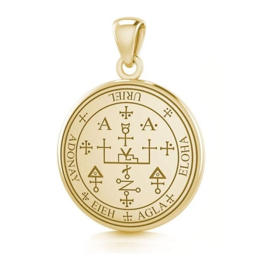 Archangel Uriel Sigil Solid Gold Small Pendant