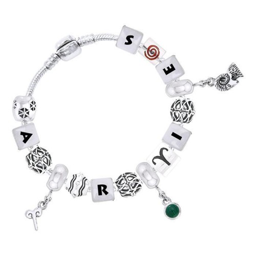 Aries Astrology Bead Bracelet with Gem
