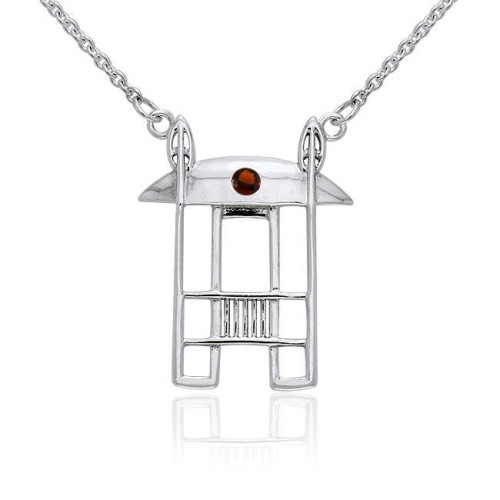 Art Deco Necklace with Garnet