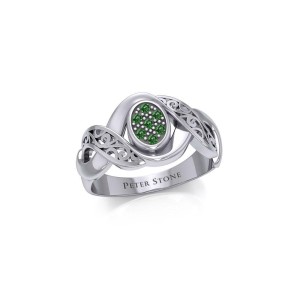 Bold Filigree Ring with Emerald Gems