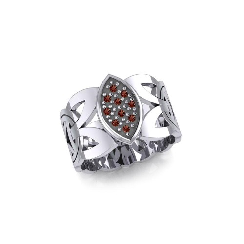 Borre Silver Ring with Garnet Gemstones