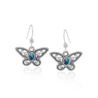 Butterfly Earrings with Blue Topaz