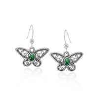 Butterfly Earrings with Emerald