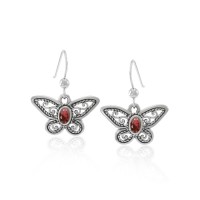 Butterfly Earrings with Garnet