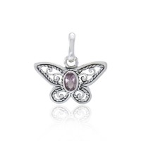 Butterfly Pendant with Amethyst