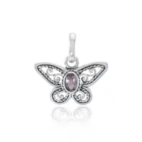 Butterfly Pendant with Amethyst
