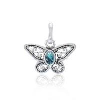 Butterfly Pendant with Blue Topaz