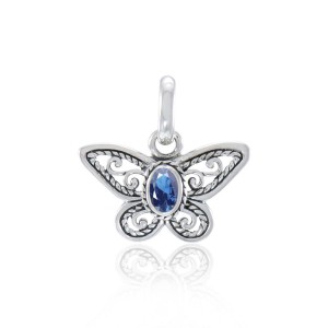 Butterfly Pendant with Sapphire
