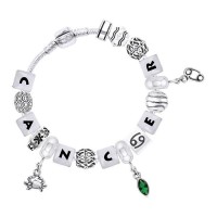 Cancer Astrology Bead Bracelet with Gem