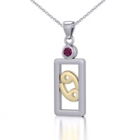 Cancer Pendant with Ruby Jewelry Set