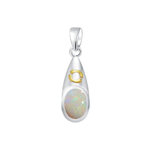 Cancer Zodiac Sign Pendant with Opal