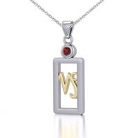 Capricorn Pendant with Garnet Jewelry Set