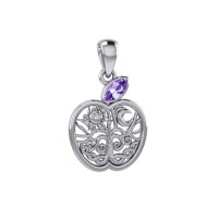 Celtic Apple with Tree of Life and Amethyst Pendant 