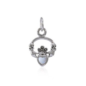 Celtic Claddagh Opal Birthstone Charm