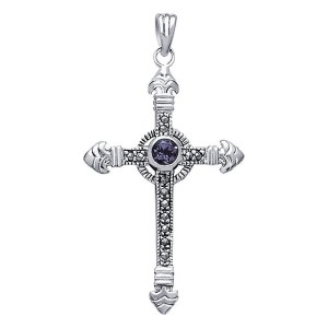 Celtic Cross Marcasite Pendant 