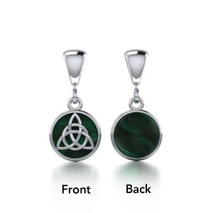 Celtic Interlaced Triquetra Malachite Flip Pendant