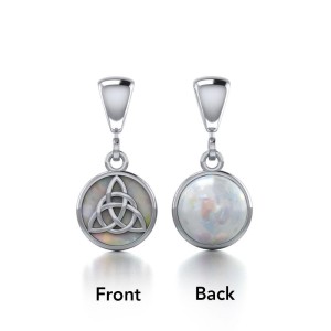 Celtic Interlaced Triquetra Opal Flip Pendant