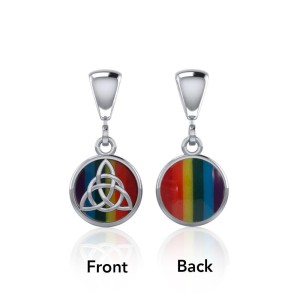 Celtic Interlaced Triquetra Rainbow Flip Pendant
