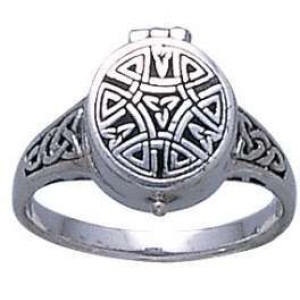 Celtic Knotwork Silver Poison Ring
