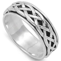 Celtic Knot Sterling Silver Fidget  Spinner Ring