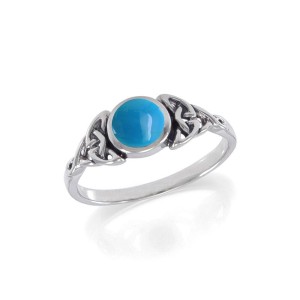 Celtic Knotwork and Turquoise Silver Ring