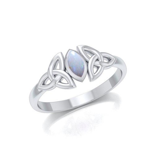 Celtic Knotwork Opal Birthstone Ring