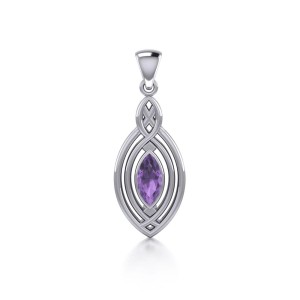 Celtic Knotwork Inspired Pendant with Amethyst