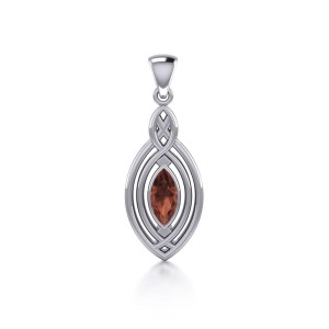 Celtic Knotwork Inspired Pendant with Garnet