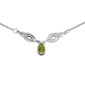 Celtic Knotwork Spiral Peridot Necklace