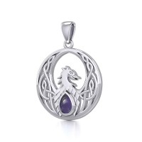 Celtic Phoenix Pendant with Amethyst