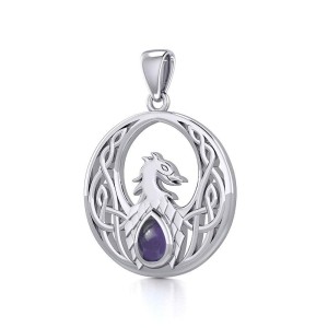 Celtic Phoenix Pendant with Amethyst