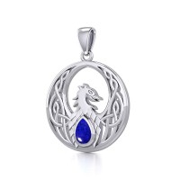 Celtic Phoenix Pendant with Lapis