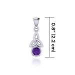 Celtic Trinity Knot with Amethyst Birthstone Silver Pendant