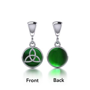 Celtic Triquetra Emerald Flip Pendant