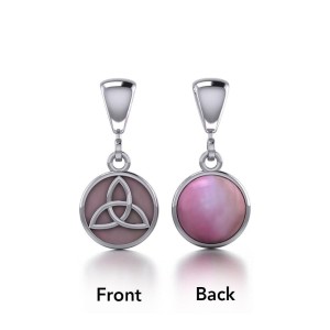 Celtic Triquetra Pink Shell Flip Pendant