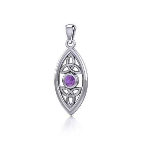 Celtic Triquetra Amethyst Pendant