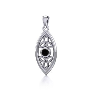 Celtic Triquetra Black Onyx Pendant