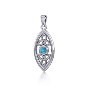 Celtic Triquetra Blue Topaz Pendant