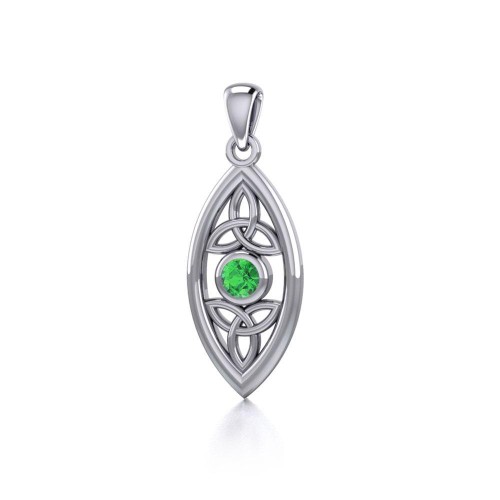 Celtic Triquetra Emerald Pendant