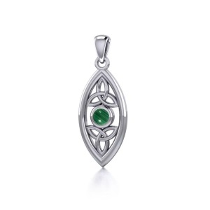 Celtic Triquetra Malachite Pendant