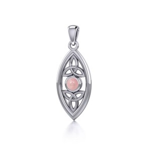 Celtic Triquetra Pink Shell Pendant