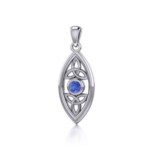 Celtic Triquetra Sapphire Pendant