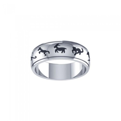 Chinese Astrology Symbol Silver Ring
