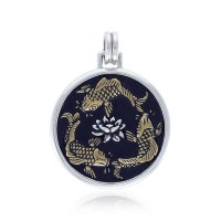 Chinese Fish Feng Shui Gold Pendant