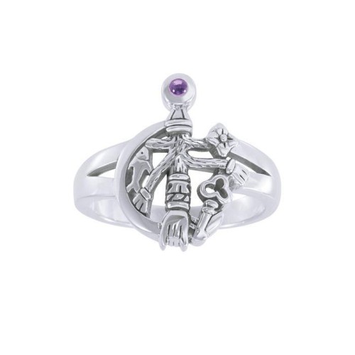 Cimaruta Witch Ring with Amethyst
