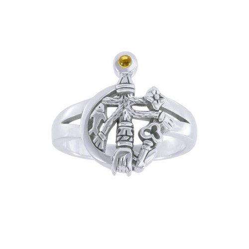 Cimaruta Witch Ring with Citrine